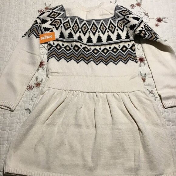 Gymboree Girl's Holiday Fairisle Sweater Dress--Size 10--New (Cream/Brown) - Picture 2 of 2